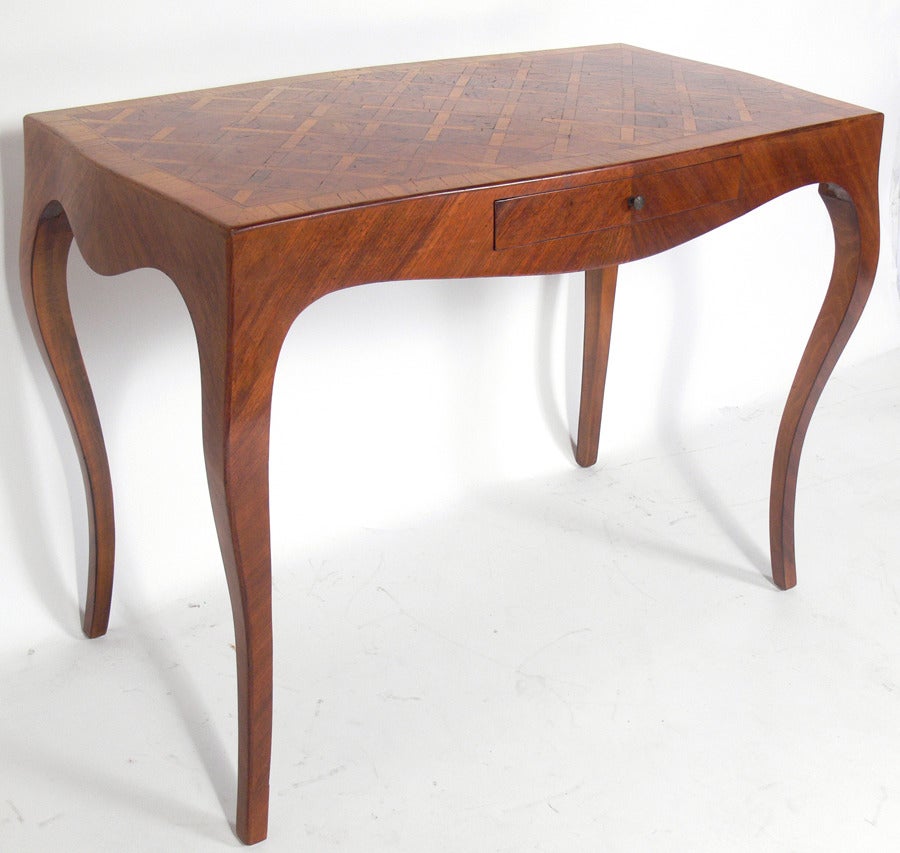 Louis XV Italian Parquetry Desk with Curvaceous Legs