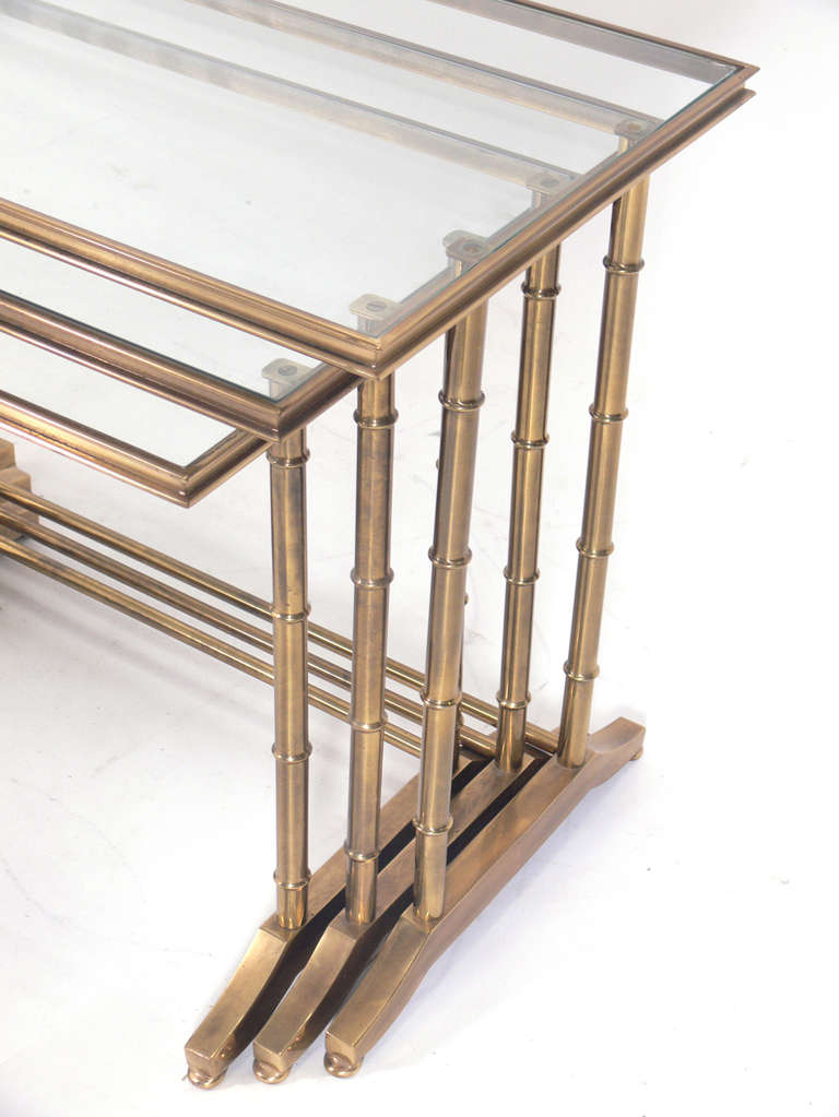 Brass and Glass Nesting Tables 2