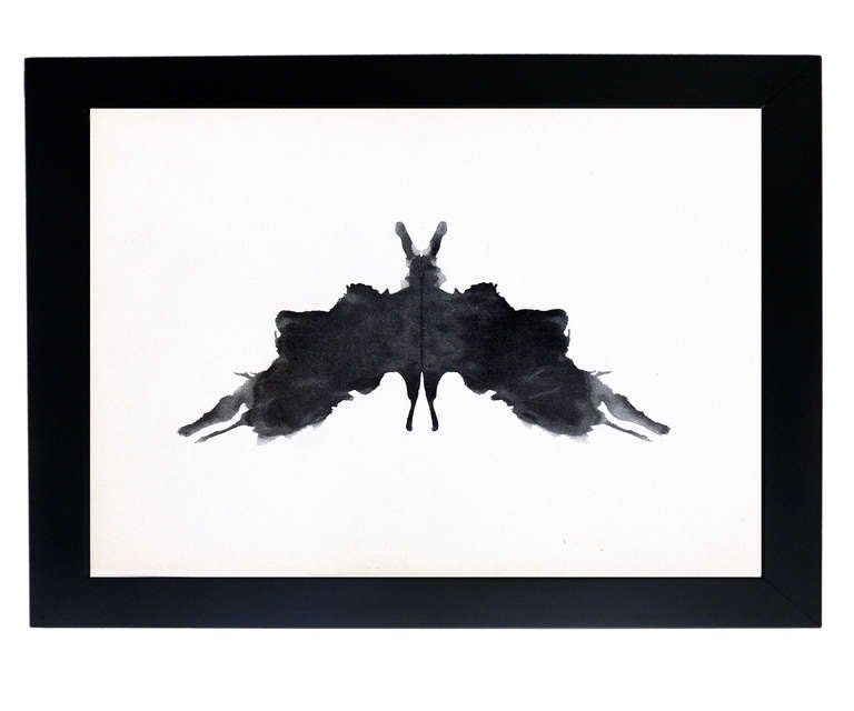 Group of Original Abstract Rorschach Inkblot Test Prints, circa 1950's. Framed in clean lined black gallery frames. Originally created in 1921 by Hermann Rorschach for psychodiagnostics, these framed works have a wonderful abstract feel and are a