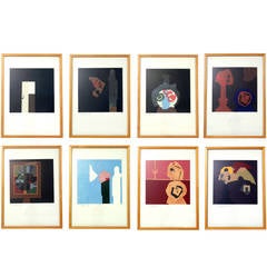 Group of Eight Abstract Lithographs by Endre Bálint