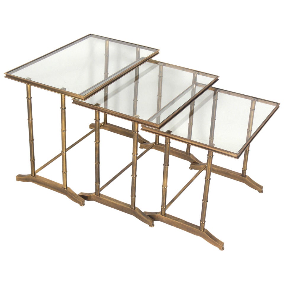 Brass and Glass Nesting Tables