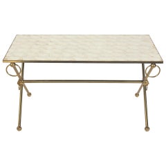 Capiz Shell and Brass Coffee Table