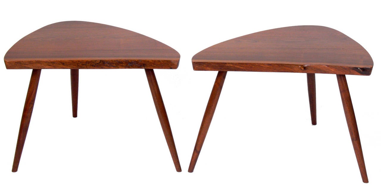 Pair of George Nakashima Free Edge Wepman Tables