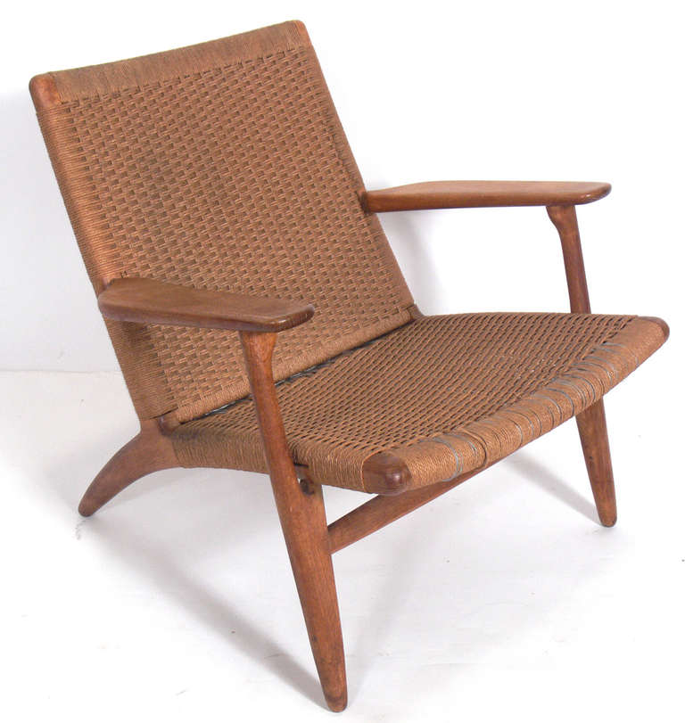 Oak Hans Wegner Danish Modern Lounge Chair