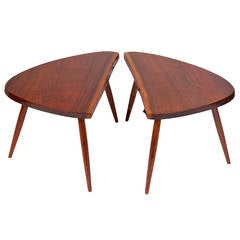 Pair of George Nakashima Free Edge Wepman Tables