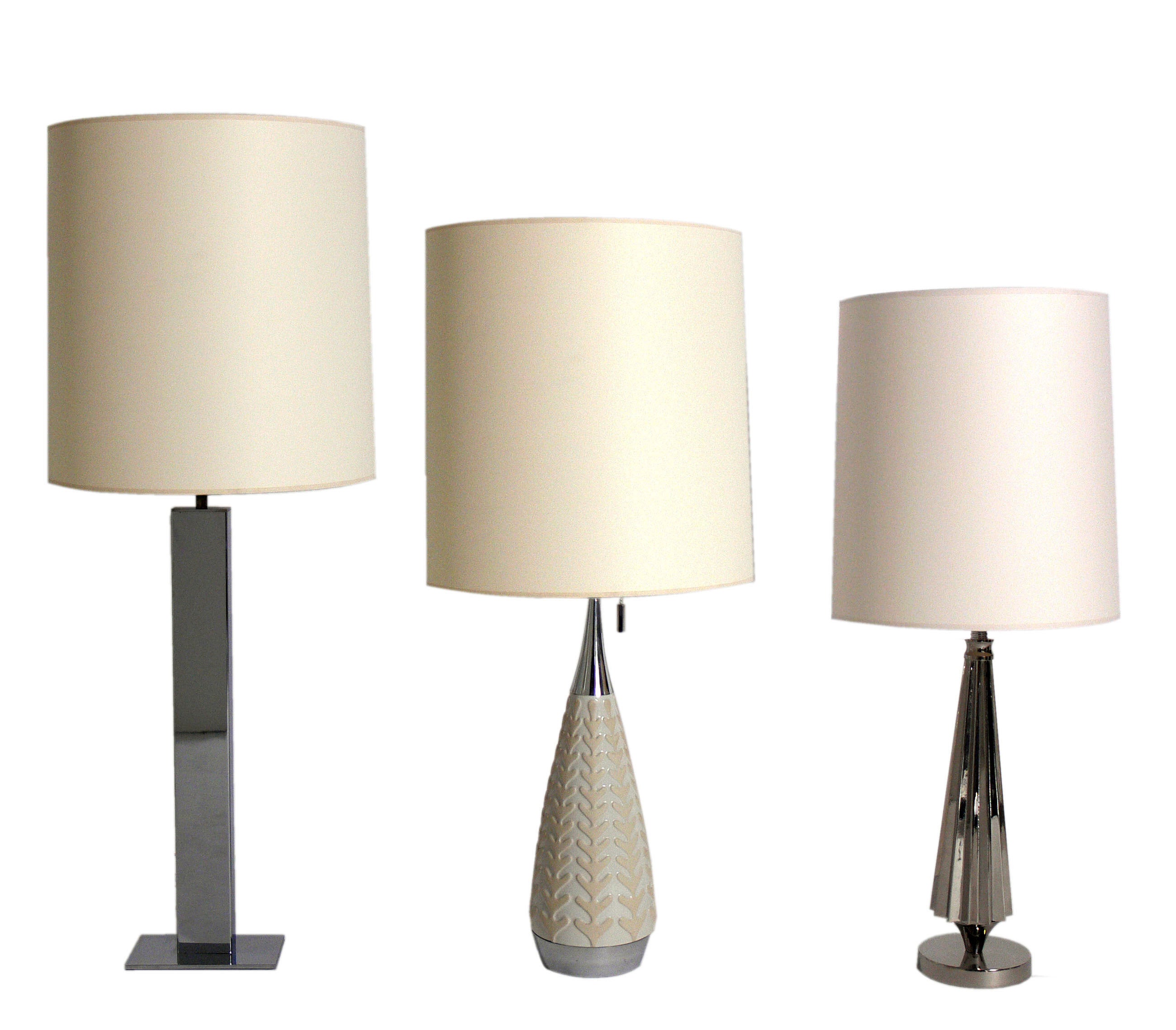 Modernist Nickel Lamps