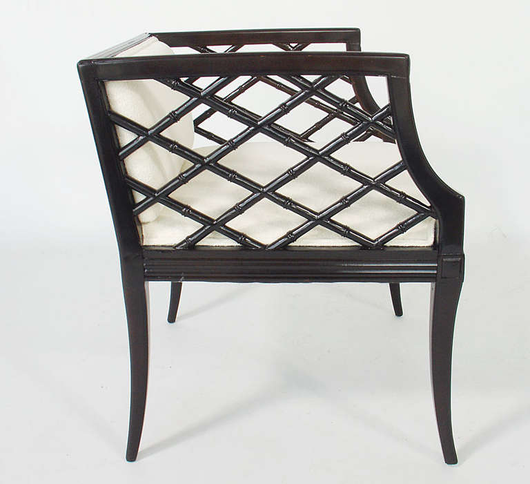 Pair of Glamorous Lattice Cube Chairs In Excellent Condition In Atlanta, GA