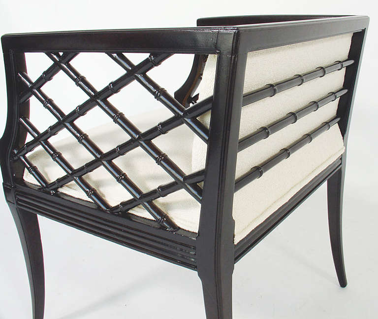 Mid-20th Century Pair of Glamorous Lattice Cube Chairs
