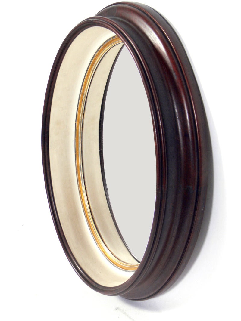 American Group of Antique Mahogany Porthole Mirrors