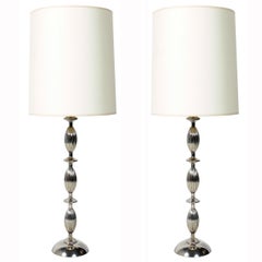 Pair of Elegant Nickel Plated Lamps