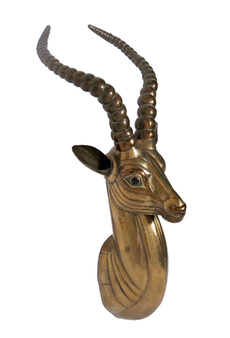 Mexican Sculptural Antelope Head by Sergio Bustamante