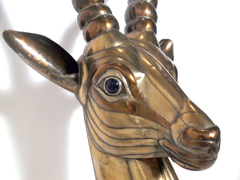 Sculptural Antelope Head by Sergio Bustamante In Good Condition In Atlanta, GA