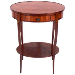 Rosewood Side Table with Interesting Geometrical Marquetry Design