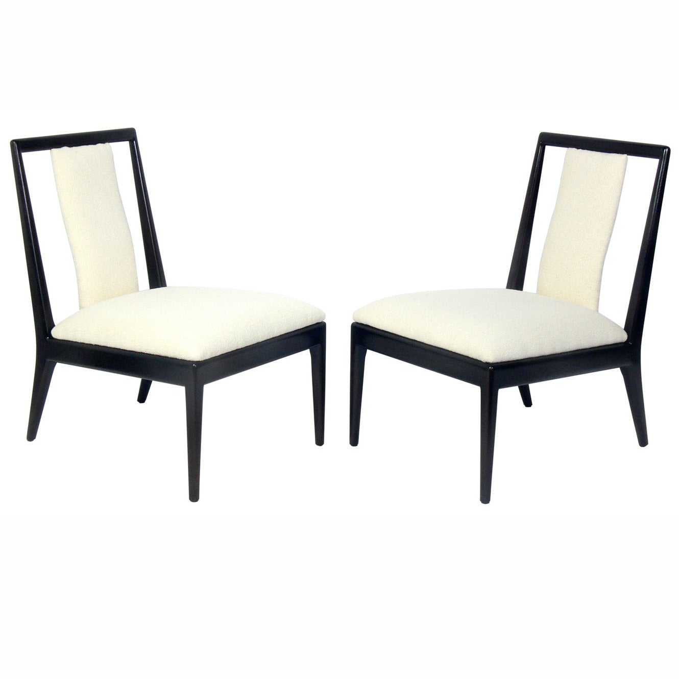 Pair of Petite Modern Slipper Chairs For Sale