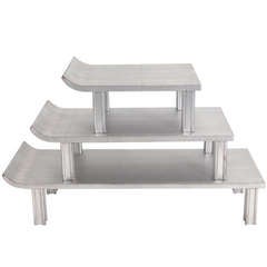 Set of Three Silver Leaf Tables by James Mont