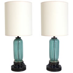 Pair of Murano Glass Lamps by Barovier and Toso