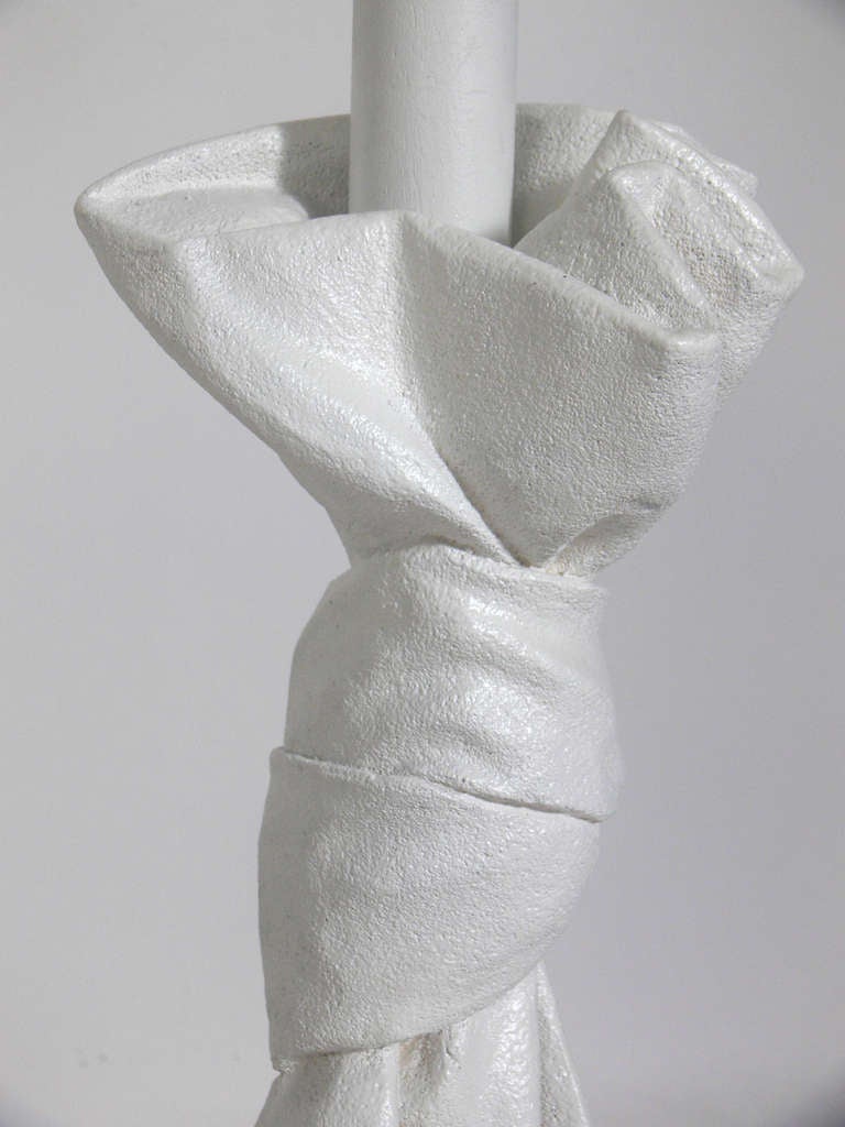 American Pair of White Plaster Lamps in the manner of John Dickinson