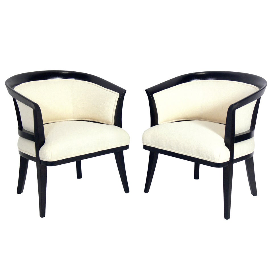 Pair of Curvaceous Armchairs Attributed to Harvey Probber