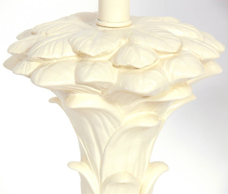 Pair of Plaster Floriform Lamps in the Manner of Serge Roche In Good Condition In Atlanta, GA