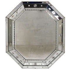 Octagonal Venetian Mirror with Great Patina