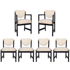 Set of Six Clean Lined Modern Dining Chairs