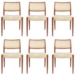 Set of Six Danish Modern Dining Chairs by Neils Otto Moller