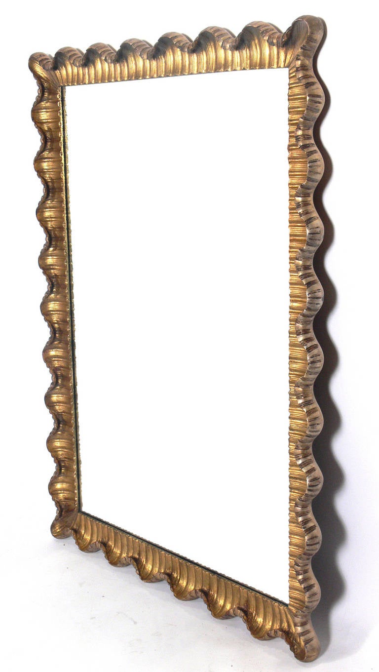 Mid-Century Modern Venetian Scalloped Mirror