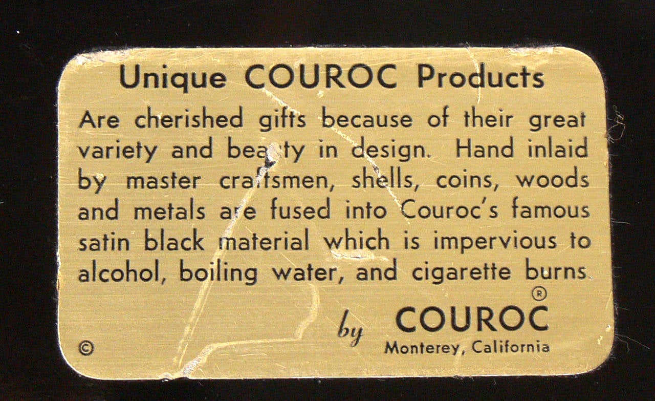 Group of Coin Inlaid Trays by Couroc In Good Condition For Sale In Atlanta, GA
