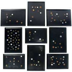 Vintage Group of Coin Inlaid Trays by Couroc