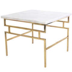 Modernist Brass and Marble Table in the manner of Paul McCobb