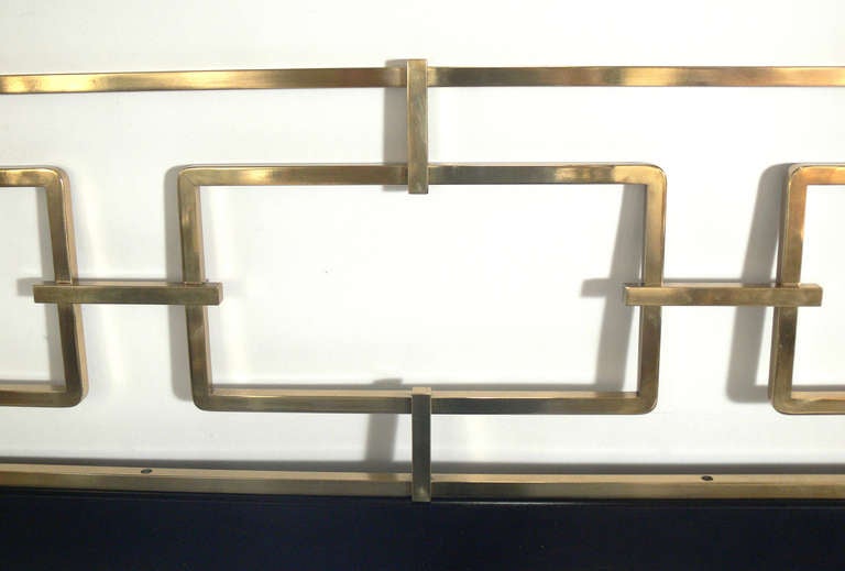 Mid-Century Modern Glamorous Brass Link Headboard - King Size