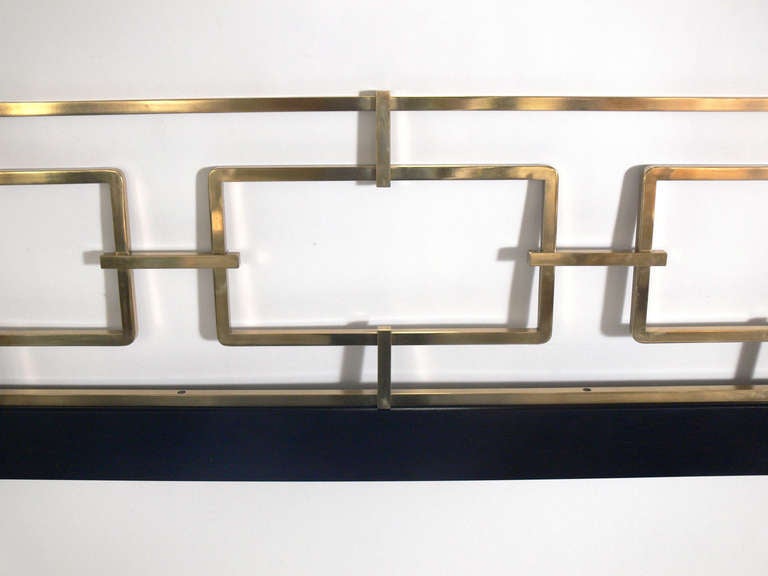 Mid-20th Century Glamorous Brass Link Headboard - King Size