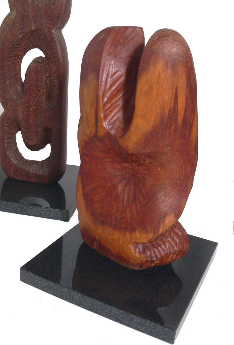 Group of Modernist Carved Wood Sculptures In Excellent Condition In Atlanta, GA
