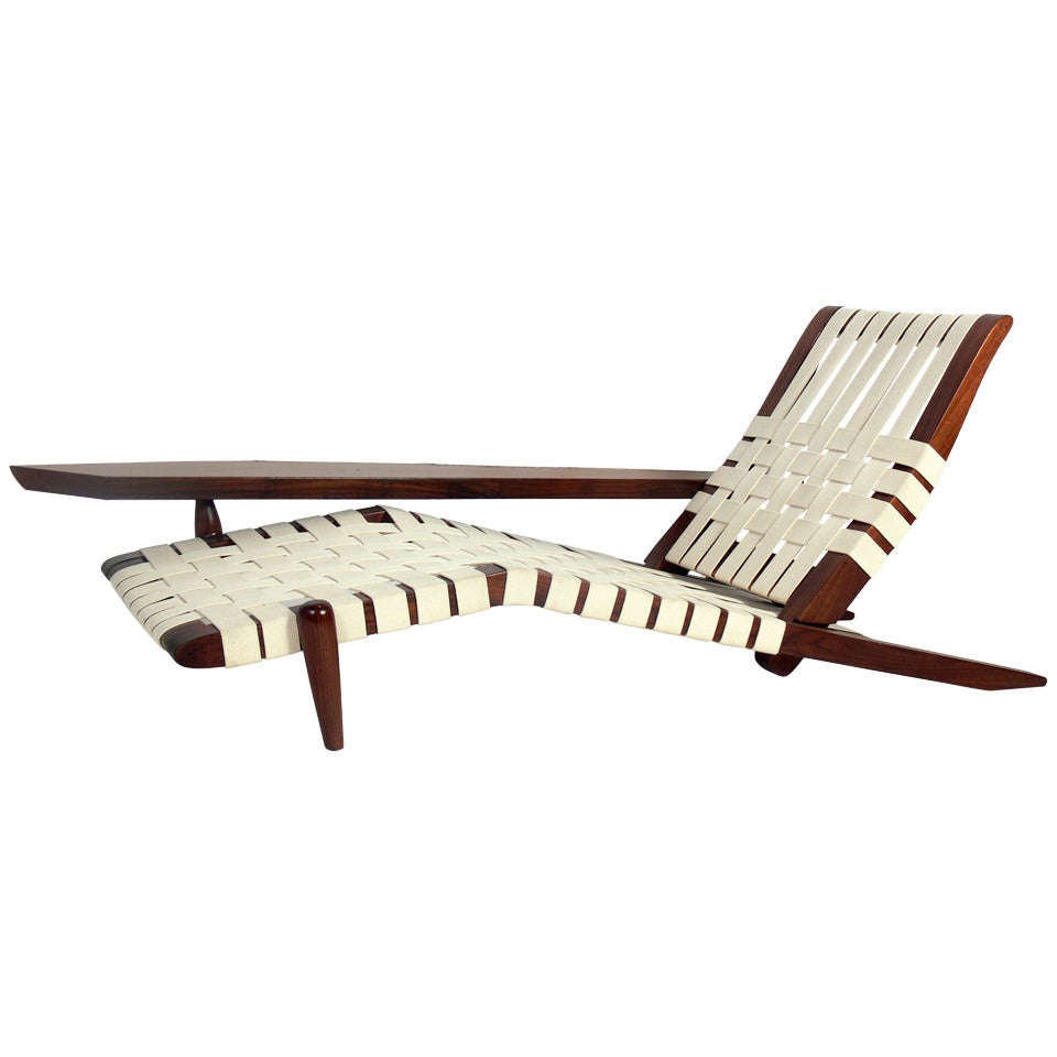 Chaise Lounge in the manner of George Nakashima