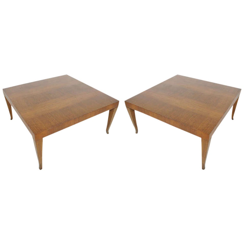Pair of Coffee Tables or Large End Tables Designed by T.H. Robsjohn Gibbings For Sale