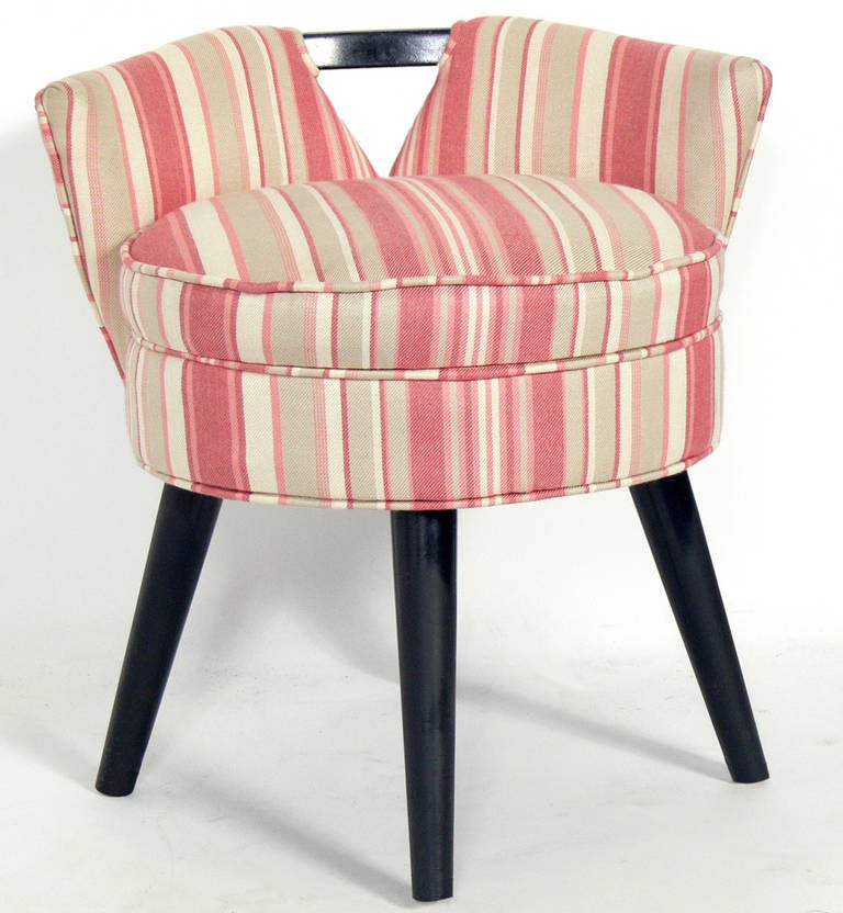 Paul Frankl V Back Swiveling Vanity Stool