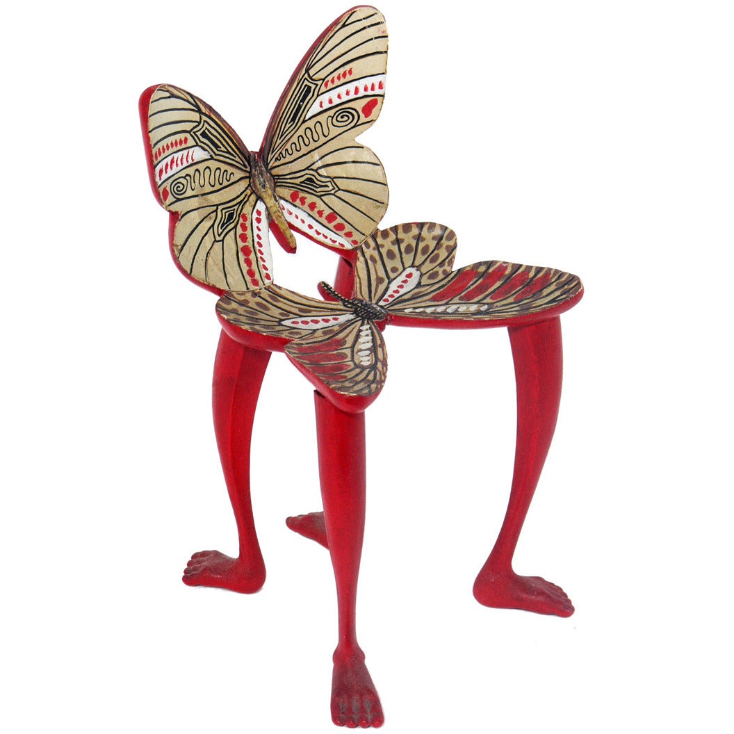 Butterfly Chair Sculpture, hand made by artist Pedro Friedeberg, circa 1970s. It measures 6.75