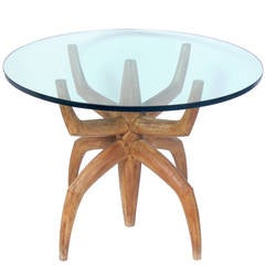 Sculptural Wood Center or Side Table 11