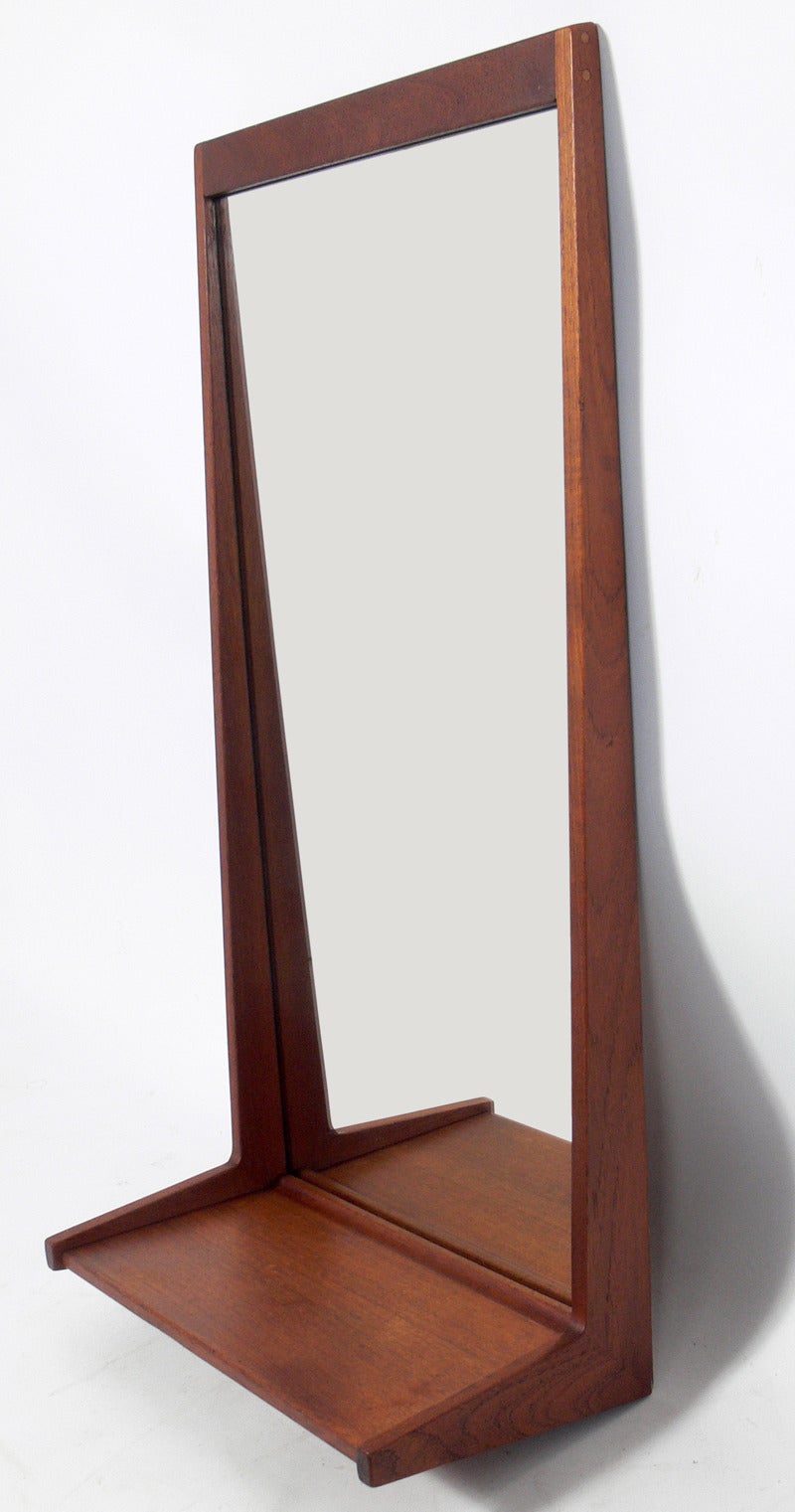 Danish Modern Console Table Mirror by Aksel Kjersgaard