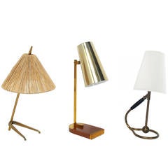 Selection of Modernist Brass Desk Lamps