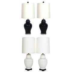 Selection of Asian Urn Form Ceramic Lamps 6