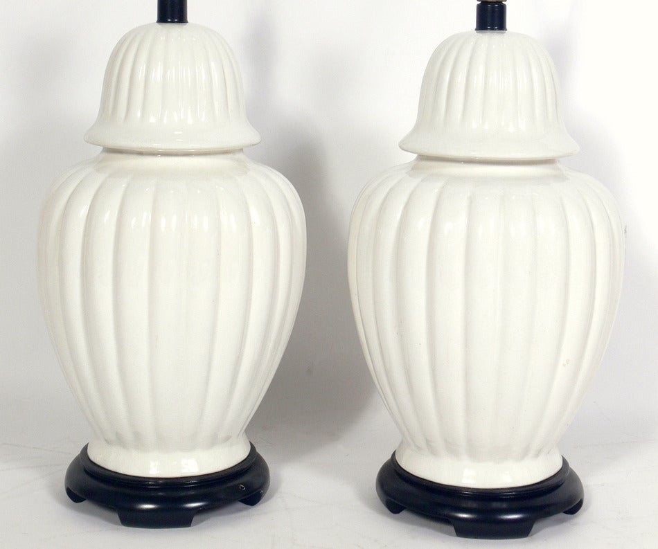 Late 20th Century Selection of Asian Urn Form Ceramic Lamps