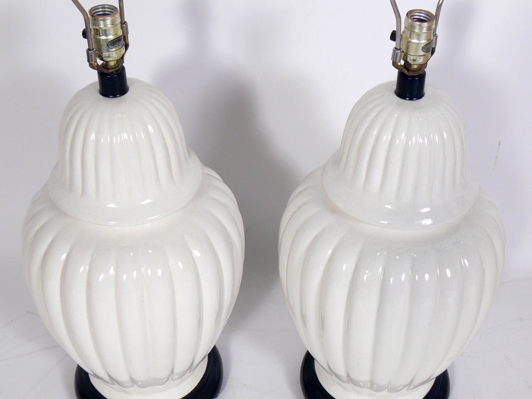 Metal Selection of Asian Urn Form Ceramic Lamps