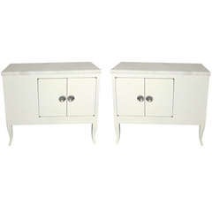 Glamorous White Lacquer Night Stands or End Tables