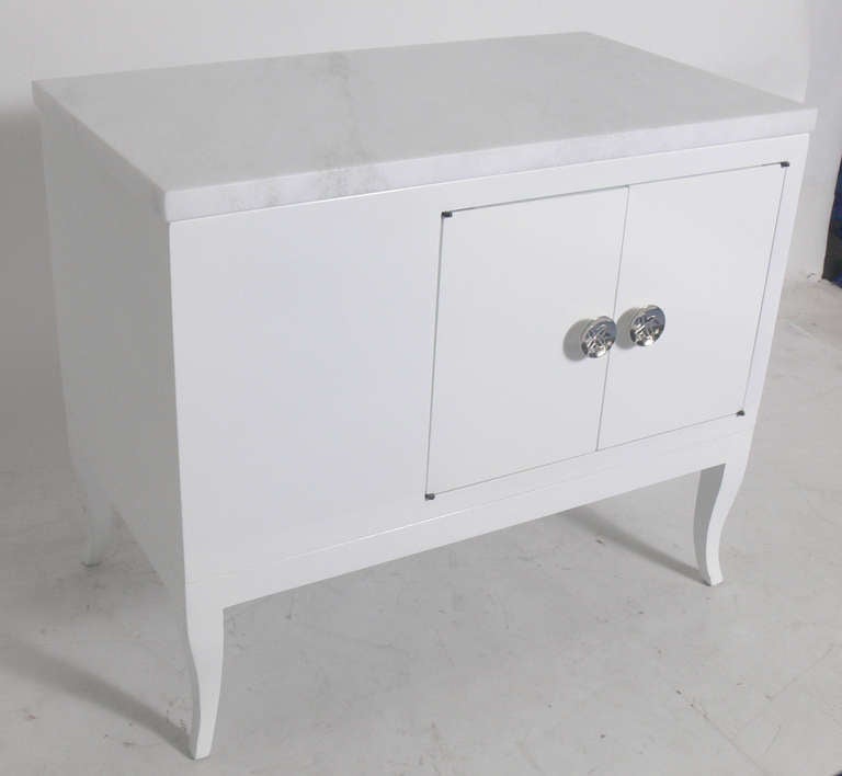 Glamorous White Lacquer Night Stands or End Tables