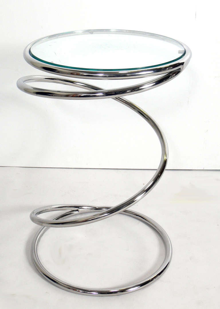 Sculptural Chrome Side Table, designed by The Pace Company, American, circa 1960's.
