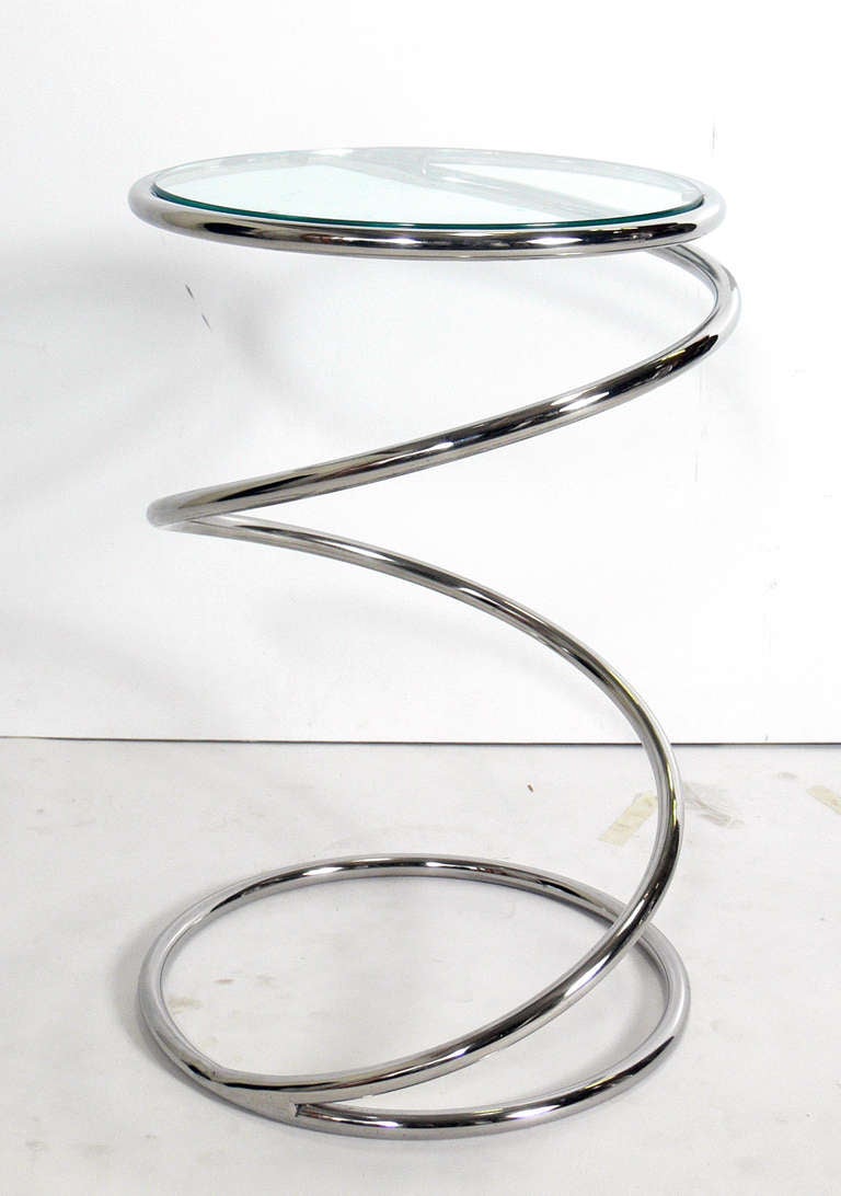 Sculptural Chrome Side Table by Pace In Excellent Condition In Atlanta, GA