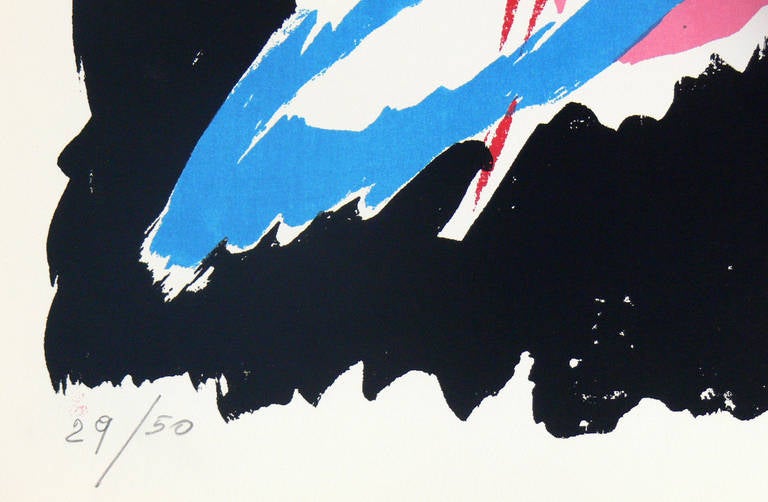 Vibrant Abstract Color Lithograph #1 by Angelo Savelli In Good Condition For Sale In Atlanta, GA