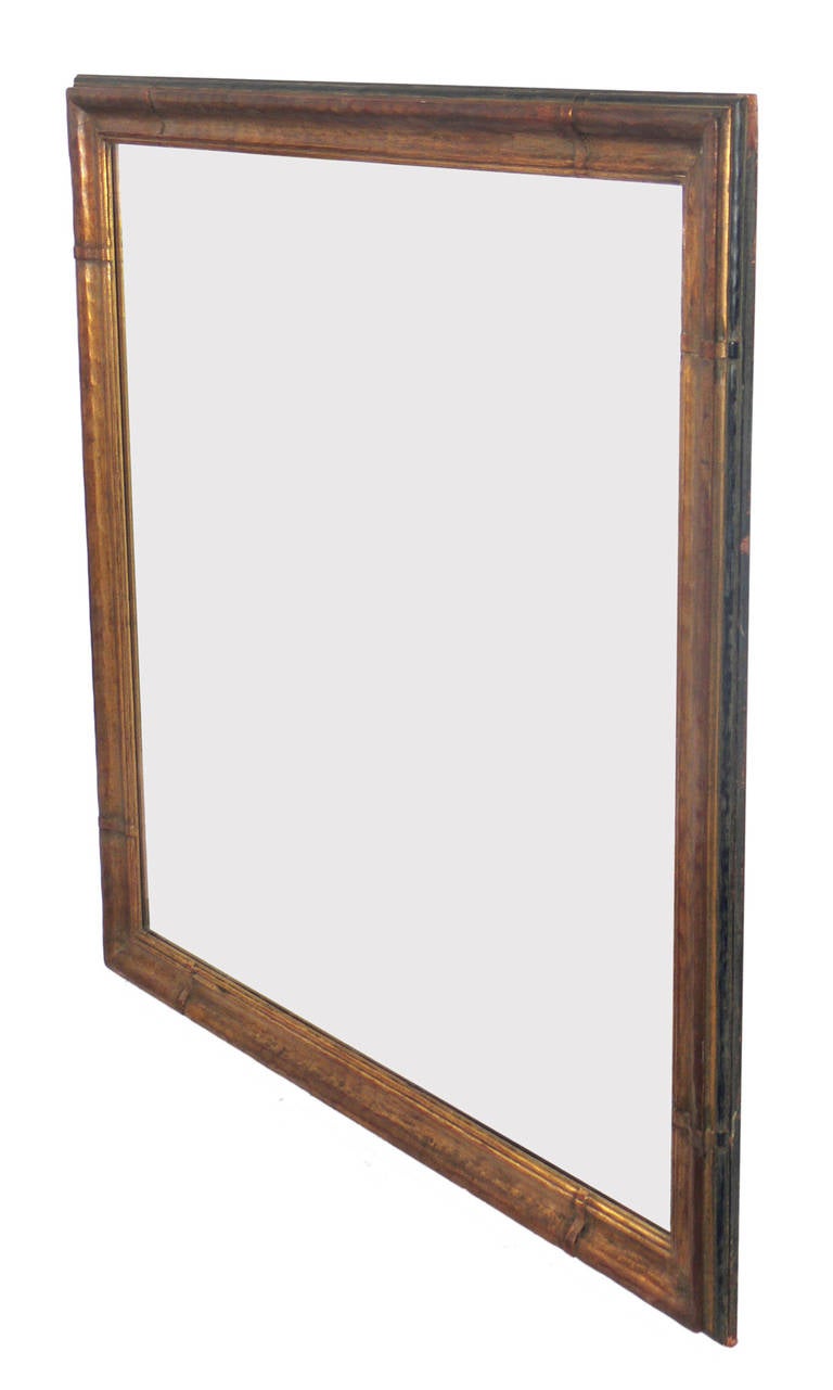 Gilt Wood Square Mirror circa 1940's