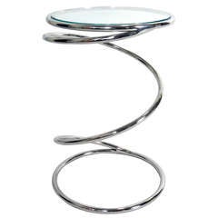 Sculptural Chrome Side Table by Pace